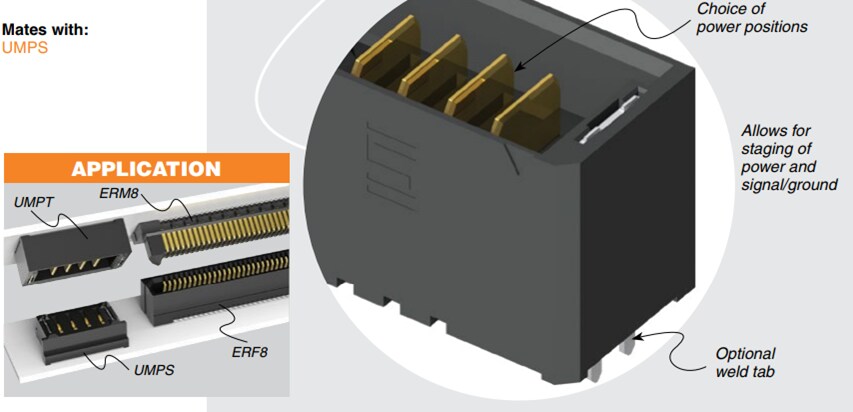 Chart - Samtec mPower™ 2mm UMPT/UMPS Ultra Micro Power Connectors
